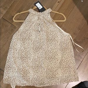 She + Sky Lined Swing top, animal print